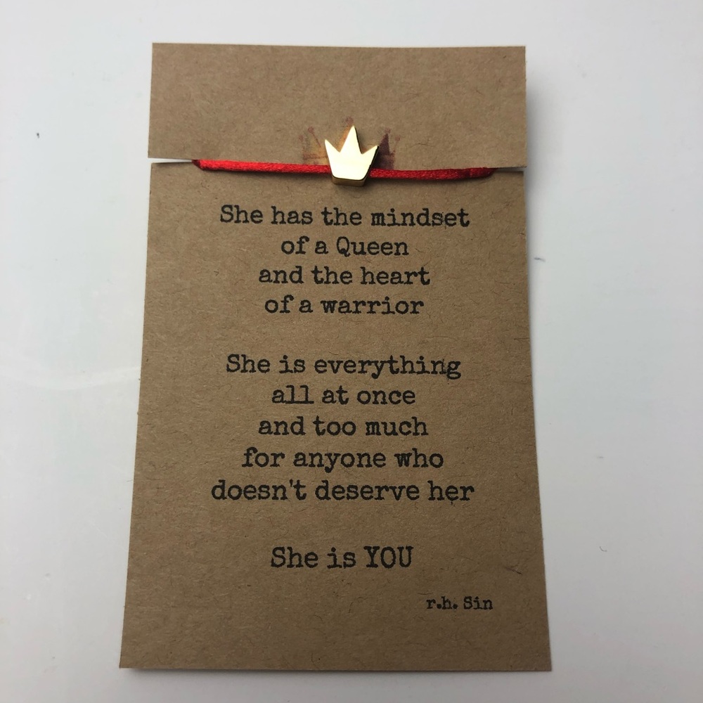 Queen Crown Red String Bracelet